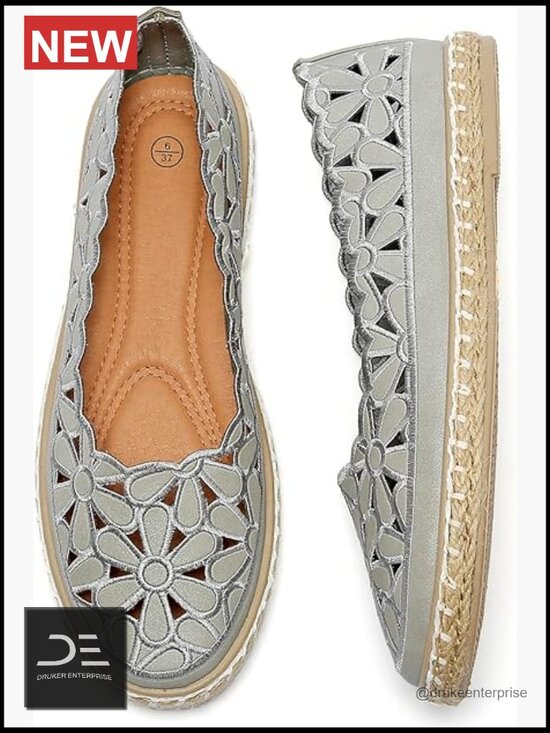 Shoes - Women's Ballet Flat Daisy Round Toe Casual Slip On Rope Loafer